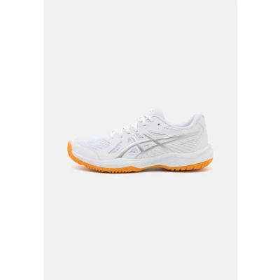 Immagine di Asics Upcourt 6 Scarpe da tennis per tutte le superfici, Donna, Taglia: 38, White/blue coast Finta pelle / tessuto