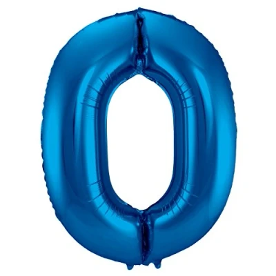 Immagine di Palloncino in alluminio blu numero 0 86 cm
