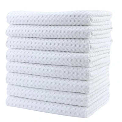 Immagine di Polyte panno in microfibra ultra premium a nido d&#039;ape per pulizia cucina e piatti 8 pezzi (Bianco, 40x71 cm)