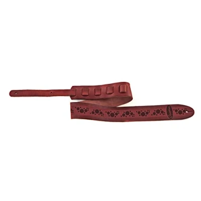 Immagine di Ovation Tracolla per Chitarra, Pelle Premium Signature, Motivo &quot;Multi buca&quot;, ruby red, rosso
