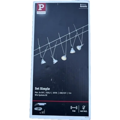 Immagine di Sistema cavi Wire System Simple Paulmann Max 5 x 10 W GU5,3 Cromo