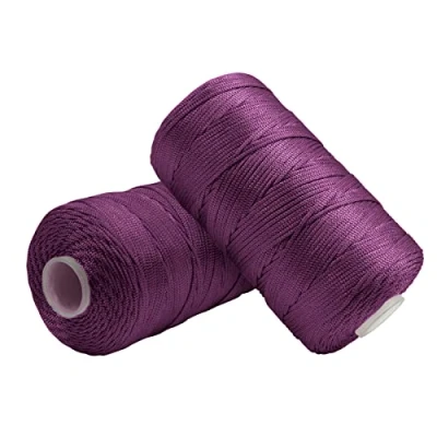 Immagine di Uiopa Filo Macrame 1,5mm x 400m, Corda in Nylon Cordino per Borse Uncinetto, Macramè Viola Ferri e Fai da Te, Decorazioni, Artigianato