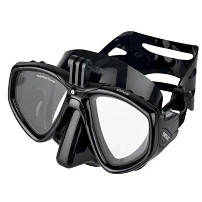 Immagine di SEAC One Pro Maschera da Sub con Supporto per Videocamera Gopro Immersioni Subacquee e Snorkeling Unisex Adulto Nero Taglia Unica