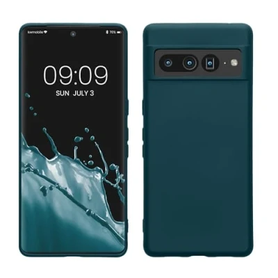 Immagine di kwmobile Custodia Compatibile con Google Pixel 7 Pro Cover Back Case per Smartphone in Silicone TPU Protezione Gommata petrolio matt