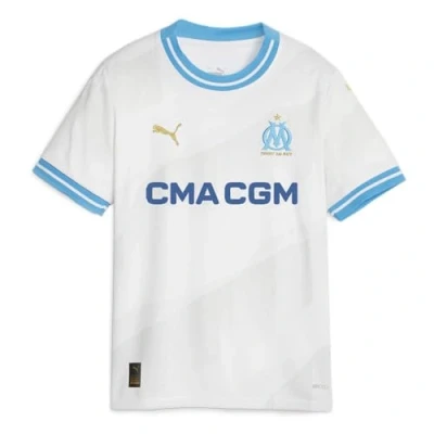 Immagine di Puma Olympique DE Marseille HOME Jersey Replica JR Tshirt sport per bambini, Taglia: 128, white