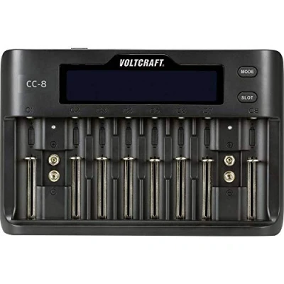 Immagine di VOLTCRAFT CC 8 Caricabatterie universale LiIon, LiFePO, NiMH, NiCd A, Stilo (AA), Ministilo (AAA), Mini (AAAA), Blocco da 9 V, 1/2 Torcia (C), Sub C, 10340,