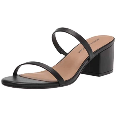 Immagine di Amazon Essentials Slide con Tacco e Due Cinturini Sottili Donna, Nero, 38.5 EU