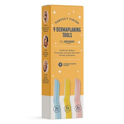 Immagine di by Amazon rifinitore per sopracciglia, depilatore e viso, strumento esfoliante Dermaplaning donna (confezione da 9)