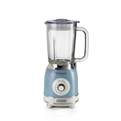 Immagine di Ariete 583, Frullatore Vintage con tazza in vetro da 1,5 Litri, 4 Lame Acciaio Inox, Velocità + Pulse,1000 Watt, Celeste
