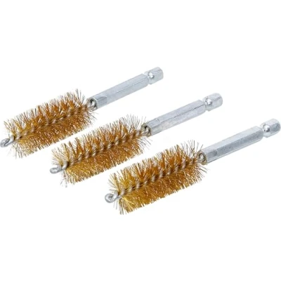 Immagine di BGS 3078 18 M Spazzola in ottone 3 pezzi mm Attacco esagono esterno 6,3 (1/4&quot;) Spazzole con fori per