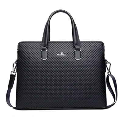 Immagine di FSD.WGBusiness Bag Borsa in pelle da Affari per Computer Portatile Uomo nero Large