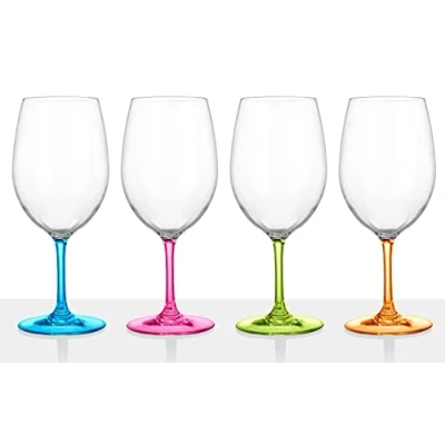 Immagine di Brunner 0830184C.C1P Eleganti Calici Multicolor Infrangibili Set 4 Pz, Wineglass Glamour, 60 Cl
