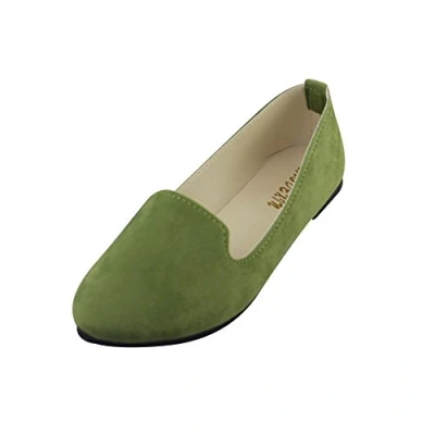 Immagine di Donna Ballerine Basic in Ecopelle Elegante e Moda Scarpe Basse,Army Green,EU 39