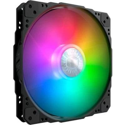 Immagine di Ventola per Case Cooler Master SickleFlow 200 ARGB Compatibile con Scheda Madre ARGB, Pale di Bilanciamento dell&#039;Aria Satinate, 102,8 CFM, 1,35 mmH2O, 15,7 dBA