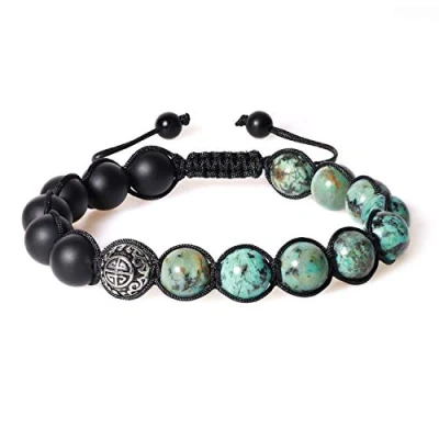 Immagine di COAI Bracciale Shou con Perle in Onice e Turchese Africano, Regolabile Unisex