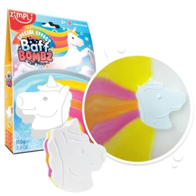Immagine di Bomba da bagno unicorno grande di Zimpli Kids, crea magicamente un effetto speciale multicolore, regalo compleanno per bambine, giocattolo tascabile