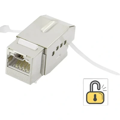 Immagine di Modulo RJ45 da incasso con funzione di bloccaggio Keystone CAT 6A Renkforce KSV10