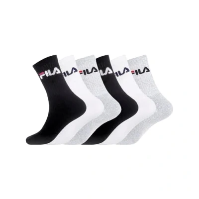Immagine di FILA Calzini Uomo Sportivo Resistente, Set di 6 Calze Lunghe, Allenamento e Flessibili, Bianchi, Nero, Grigio, Taglie 43/46