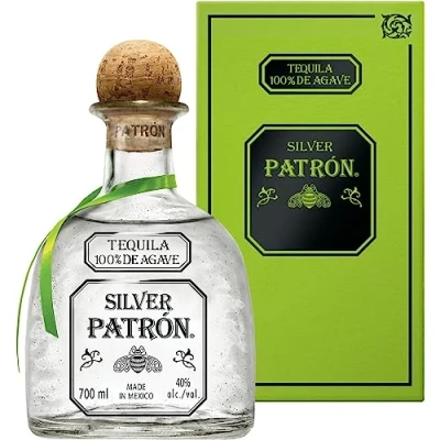 Immagine di PATRÓN Silver Premium Tequila, creata in Messico con metodi artigianali piccoli lotti a partire dal 100% della migliore agave Weber Blue, Vol. 40%, 70 cl / 700 ml