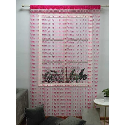 Immagine di ZiDeTang Tenda per porta con perline in acrilico, decorazione nappe, divisorio (rosa, 100 cm x 195 cm)