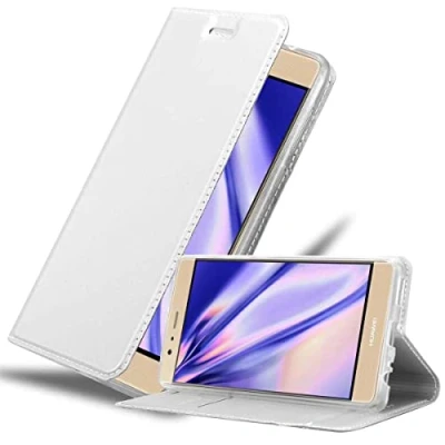 Immagine di Cadorabo Custodia Libro per Huawei P9 PLUS in CLASSY ARGENTO con Vani di Carte, Funzione Stand e Chiusura Magnetica Portafoglio Cover Case Wallet Book Etui Protezione