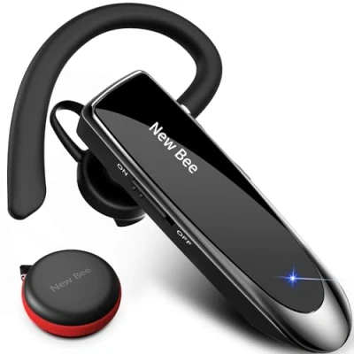 Immagine di Auricolare Bluetooth Singolo 5.0 Mani Libere New Bee Cuffia Mono per Huawei Samsung iPhone Cellulari Android Laptop e Altro