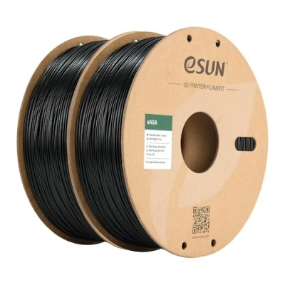Immagine di eSUN ASA filamento 1,75 mm, per stampante 3D resistente alle intemperie parti funzionali esterne, 1 kg bobina, 2 bobine stampanti 3D, nero