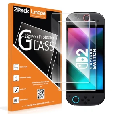 Immagine di Lmcpa [2 Pezzi] Pellicola Protettiva compatibile con 2025 Switch 2, Vetro Temperato Facile Installazione/Anti Graffio/Alta Definizione/9H Durezza per 2