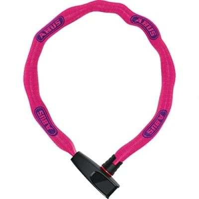 Immagine di ABUS Lucchetto a Catena 6806K per bicicletta leggero in acciaio temprato con tubo tessuto alla moda quadrata livello di sicurezza 6 85 cm Rosa
