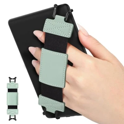Immagine di MoKo Cinturino Universale per 6&quot; 8&quot; e Reader Tablet, Morbido da Mano Supporto Leggero con Fascetta Elastica Impugnatura Tablet ad Alta Elasticità, Verde Menta