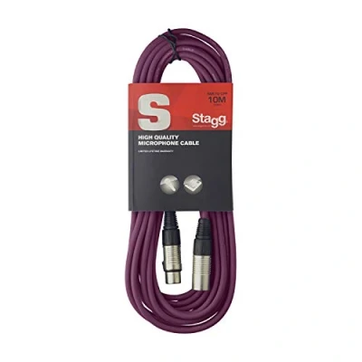 Immagine di Stagg Alta Qualità Plug Cavo per Microfono XLRf to XLRm, 10m, Viola
