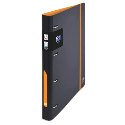 Immagine di OXFORD Raccoglitore ad Anelli European Binder For Students A4 Posteriore 30 mm 4 a D Copertina Polypro espansa bicolore Nero/Arancione