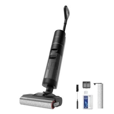 Immagine di dreame H12 Pro Ultra Aspirapolvere Lavapavimenti, Lavaggio e Asciugatura Spazzola, Auto Pulizia con Doppia Rotazione Raschietto, 16.000 Pa, Bordi su Due Lati, Rilevamento Regolazione Smart