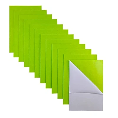 Immagine di Jtnohx Feltro Adesivo, 11 Pezzi Autoadesivo, 20X30cm Tessuto per L&#039;artigianato, Rivestimento in Cassetto Gioielli Fai da Te (Verde lime)
