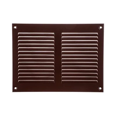 Immagine di Copertura per bocchetta dell&#039;aria in acciaio, soffitto e parete laterale, HVAC, con schermo di protezione, 20,3 x 15,2 cm, marrone