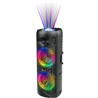 Immagine di N Gear Let&#039;s Go Party 5150 Nero Altoparlante Bluetooth portatile Karaoke wireless da 200 Watt con luce e microfono incorporato 5 ore di riproduzione