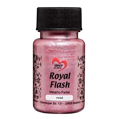 Immagine di ideen mit herz Colore acrilico metallico Royal Flash con riflessi metallici e particelle glitterati fini Vernice brillante metallizzata per gagliette 50 ml (rosato)