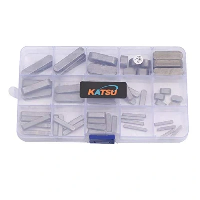 Immagine di KATSU Set di chiavi per Albero Motore chiave piuma 60 Pezzi 3 12mm Estremità Arrotondata Trasmissione Parallelo Assortimento Chiavette