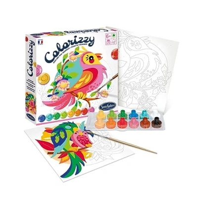 Immagine di Sentosphere Uccelli Colorizzy Kit per dipingere con i Numeri, Bambini, Uccellini, Fai da Te, Multicolore, 3904505
