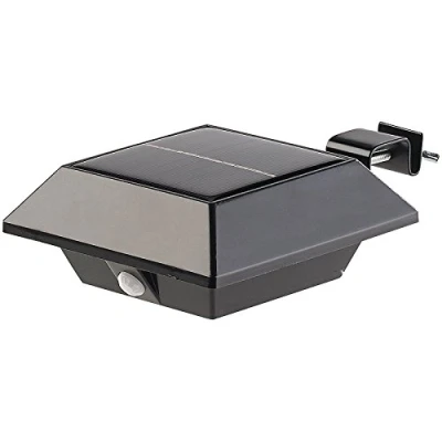 Immagine di Lunartec Luci per sentieri Lampada grondaia: Luce Solare grondaie a LED con sensore PIR, 160 ml, 2 W, IP44, Nero (Solare Illuminazione della grondaia, GUIDATO grondaia)
