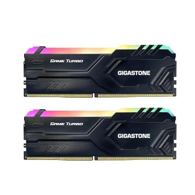 Immagine di 【RAM DDR4】Gigastone RGB Game Turbo (Nero) Desktop RAM 32GB (2x16GB) DDR4 3200MHz PC4 25600 CL16 1.35V 288 pin Unbuffered Non ECC UDIMM per PC Gaming Memory Module (SOLO Desktop)