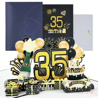 Immagine di joyoldelf Biglietto Auguri Compleanno 40 Anni Biglietti di Pop Up, 3D, Regalo, per Donne, Uomini, Ragazze, Genitori, Amici, Fidanzate, Fidanzati