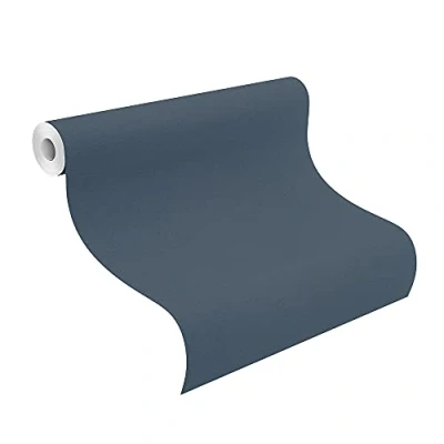 Immagine di Rasch Carta da parati 452082 della collezione Kalahari, in tessuto non tessuto, colore blu scuro con struttura 10,05 m x 53 cm (lunghezza larghezza)