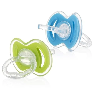 Immagine di Nuby 2 Pack Massaggiagengive in silicone Gum Eez™ Cappuccio igienico pezzo Verde e blu 0+ mesi