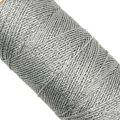 Immagine di Linhasita Bobina filo cerato 100 g / 170 metri 1 mm di spessore poliestere macrame 30 colori (argento)