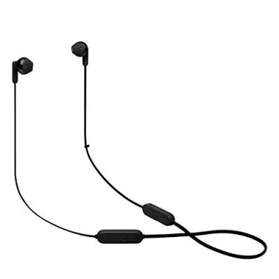 Immagine di JBL Tune 215 Cuffie intrauricolari wireless Bluetooth con microfono a 3 pulsanti, telecomando e cavo piatto, misura piccola, colore: Nero
