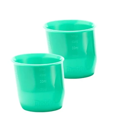 Immagine di Doidy Mini tazza da due confezioni Tazze addestramento per bambini Bicchiere dal design unico inclinato Ottima lo svezzamento latte, acqua Utilizzo 0 mesi 50 ml, materiale PP