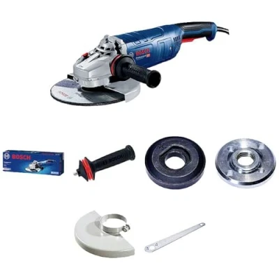 Immagine di Bosch Professional Smerigliatrice angolare GWS 24 230 P, 2.400 W, incl. impugnatura agg. anti vibrazioni, flangia di montaggio, dado serraggio, cuffia prot, chiave a due perni, conf. cartone, Blu