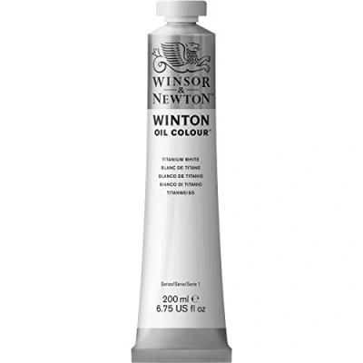 Immagine di Winsor &amp; Newton 8840010 Winton, pittura ad olio di alta qualità, tubo da 200 ml con consistenza uniforme, resistente alla luce, elevata opacità, ricco pigmenti coloranti, bianco titanio