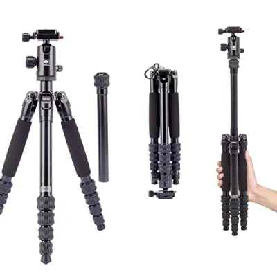Immagine di SIRUI LightLegs AM 005K + D 10K Treppiede da viaggio con testa a sfera 140,8 cm Alluminio Nero